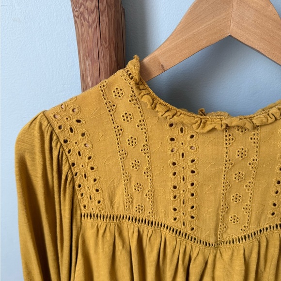 Anthropologie Mustard Yellow Blouse - Picture 3 of 8